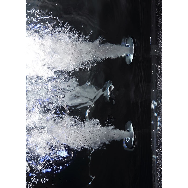 Baignoire balnéo VICTORIA BLACK 2 places 192x142 - GAUCHE - jet