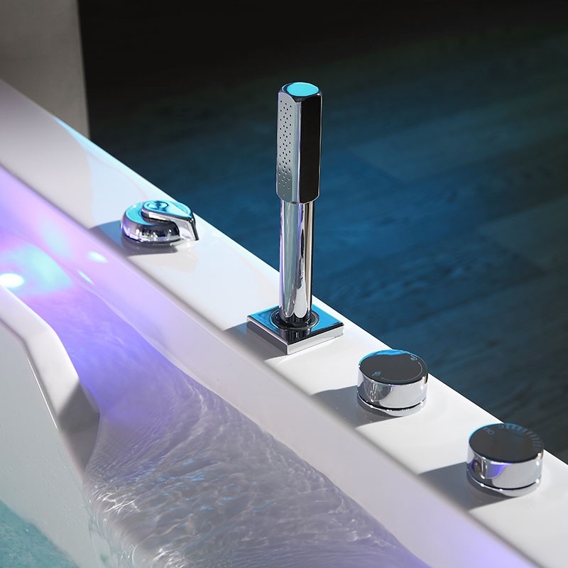 Baignoire balnéo VICTORIA BLANC 2 places 192x142 - GAUCHE