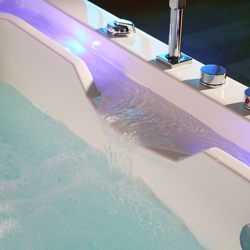 Baignoire balnéo VICTORIA BLANC 2 places 192x142 - GAUCHE