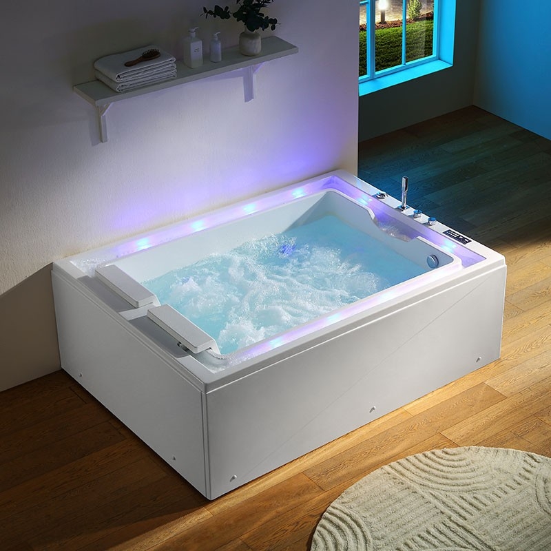 Baignoire balnéo VICTORIA BLANC 2 places 192x142 - GAUCHE