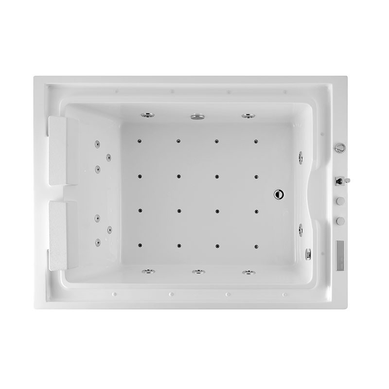 Baignoire balnéo VICTORIA BLANC 2 places 192x142 - GAUCHE