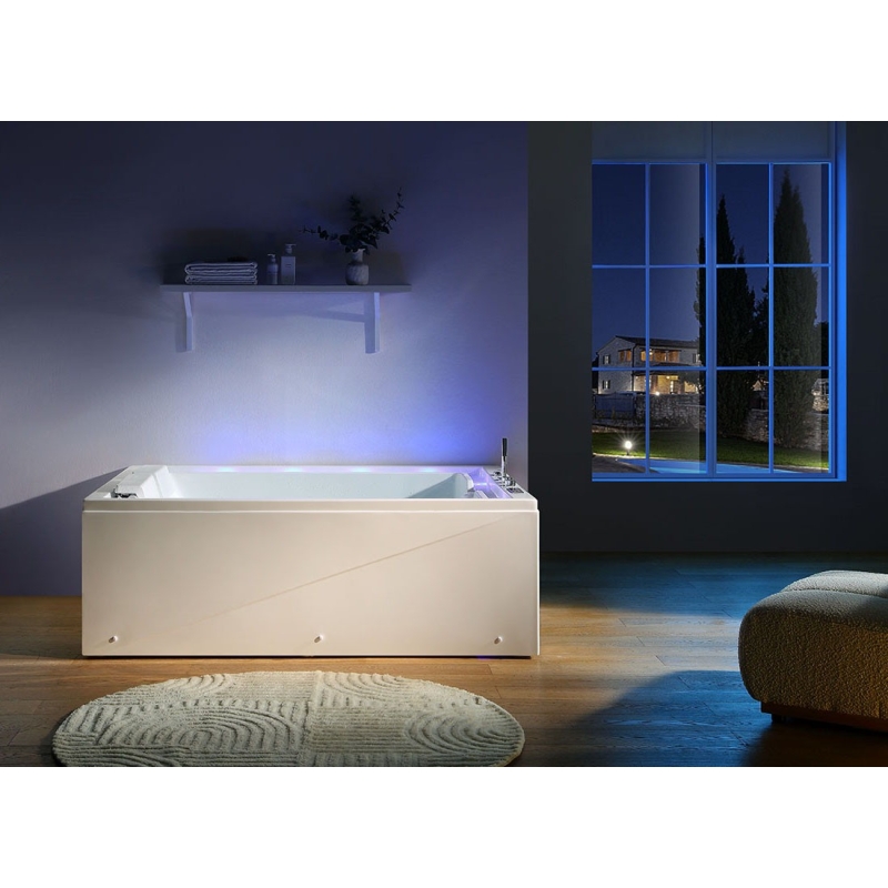 Baignoire balnéo VICTORIA BLANC 2 places 192x142 - GAUCHE