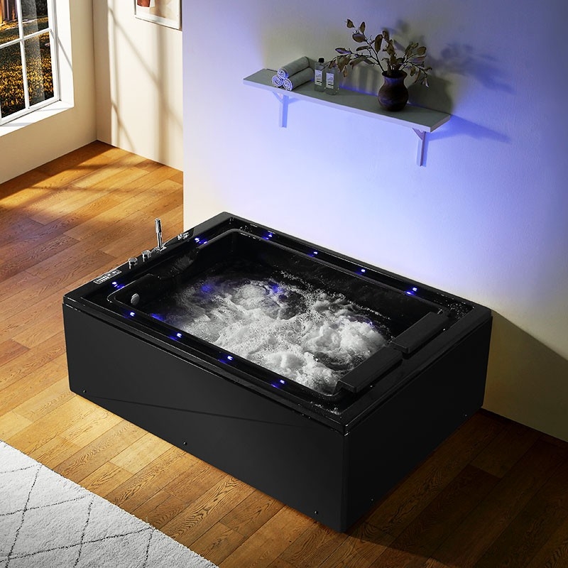 Baignoire balnéo VICTORIA BLACK 2 places 192x142 - DROITE - 02