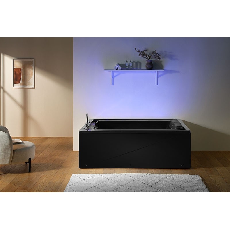 Baignoire balnéo VICTORIA BLACK 2 places 192x142 - DROITE - Mise en situation 02