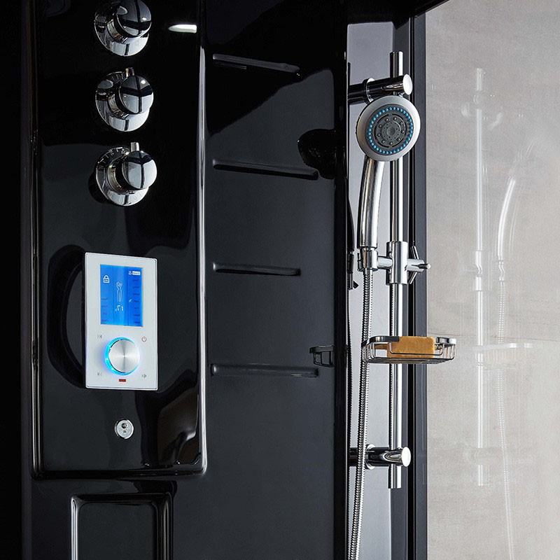 Combi Sauna Douche Hammam Boreal® SH220-G-Black Edition - gauche