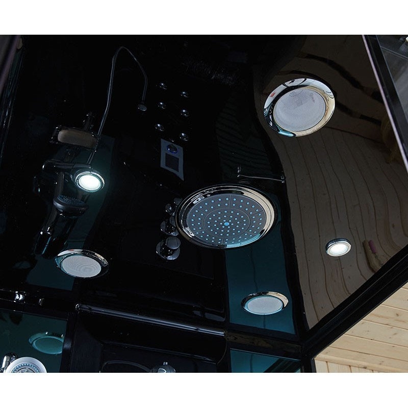 Combi Sauna Douche Hammam Boreal® SH220-G-Black Edition - gauche