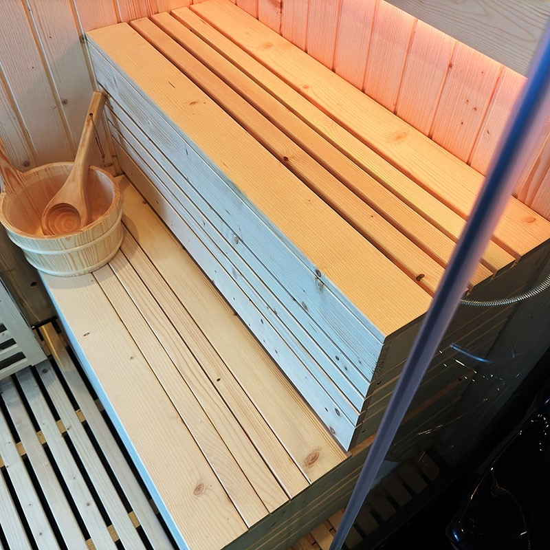 Combi Sauna Douche Hammam Boreal® SH220-G-Black Edition - gauche