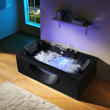 Baignoire balneo RIVIERA BLACK 1 place ARCHIPEL® 180x90