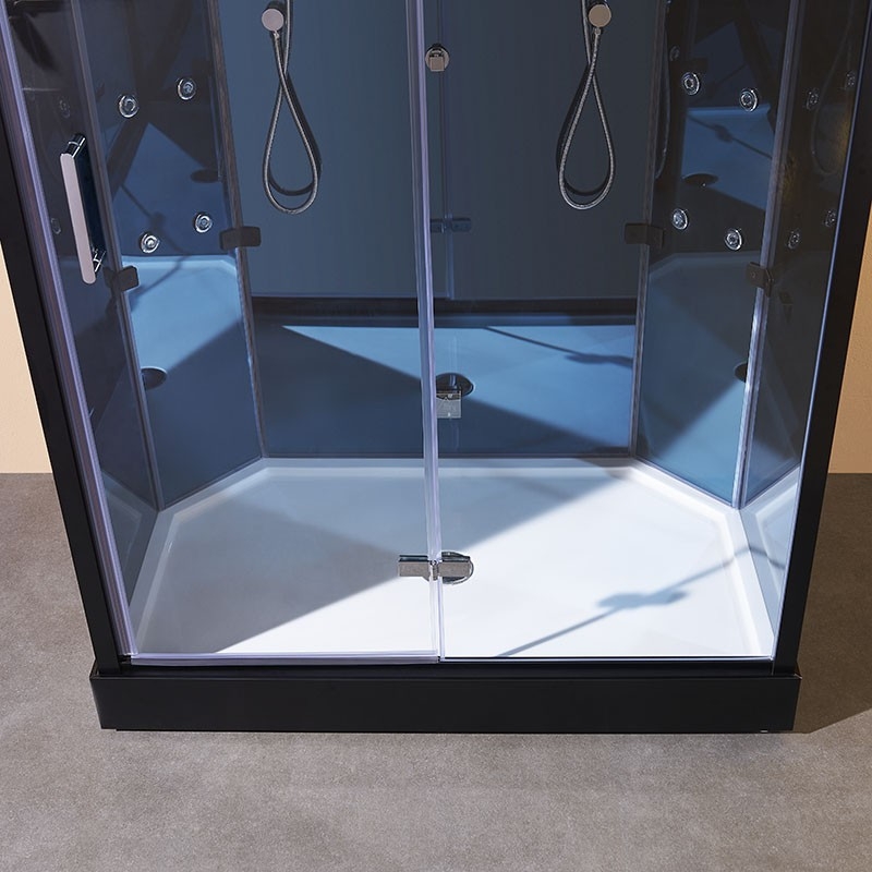 Cabine douche hammam 2 places XDUAL 140 MIROIR BLEU Archipel® - 140x90 cm