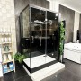 Modèle d'exposition : Cabine douche Hammam DUO Archipel® Pro 145D BLACK (145x95cm) - 2 places