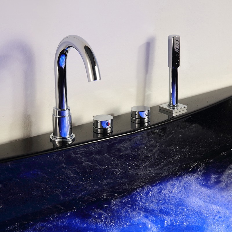 Baignoire balnéo MARINA BLACK 2 places ARCHIPEL® 181x151 - DROITE