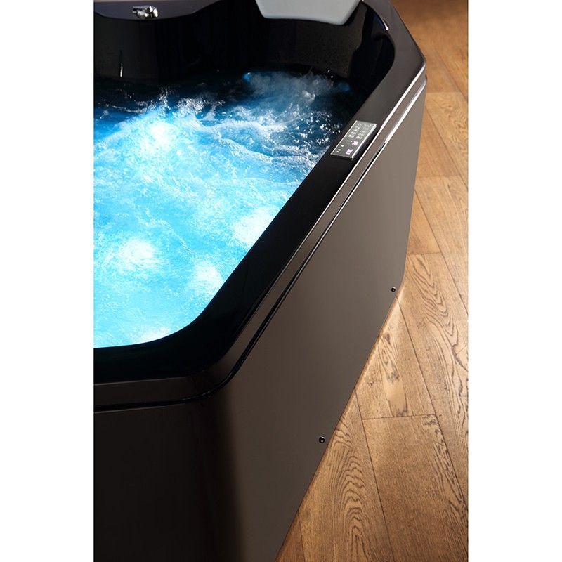 Baignoire balnéo MARINA BLACK 2 places ARCHIPEL® 181x151 - DROITE