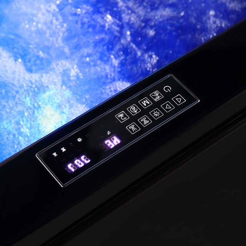 Baignoire balnéo MARINA BLACK 2 places ARCHIPEL® 181x151 - DROITE