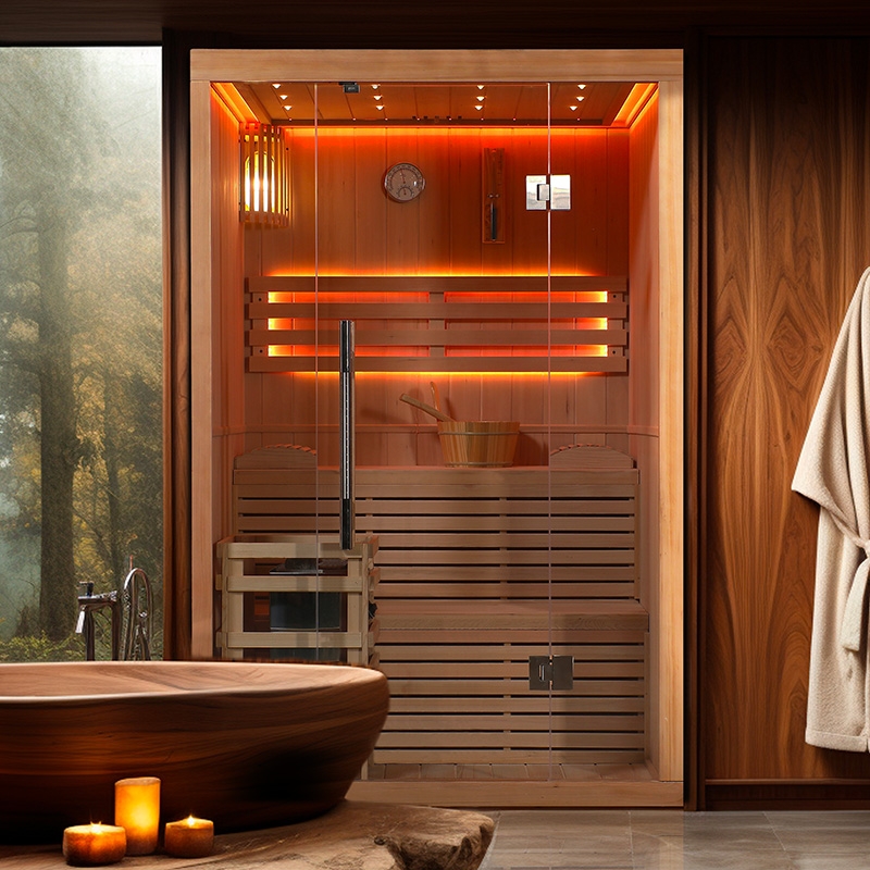 Sauna finlandais Nordica® Vapeur V23-S (1 à 2 places) - 130 x 120 x H.200