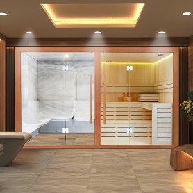 Combi Sauna Hammam Boreal® Sublimation Blanc - 8 places - 340*175*210