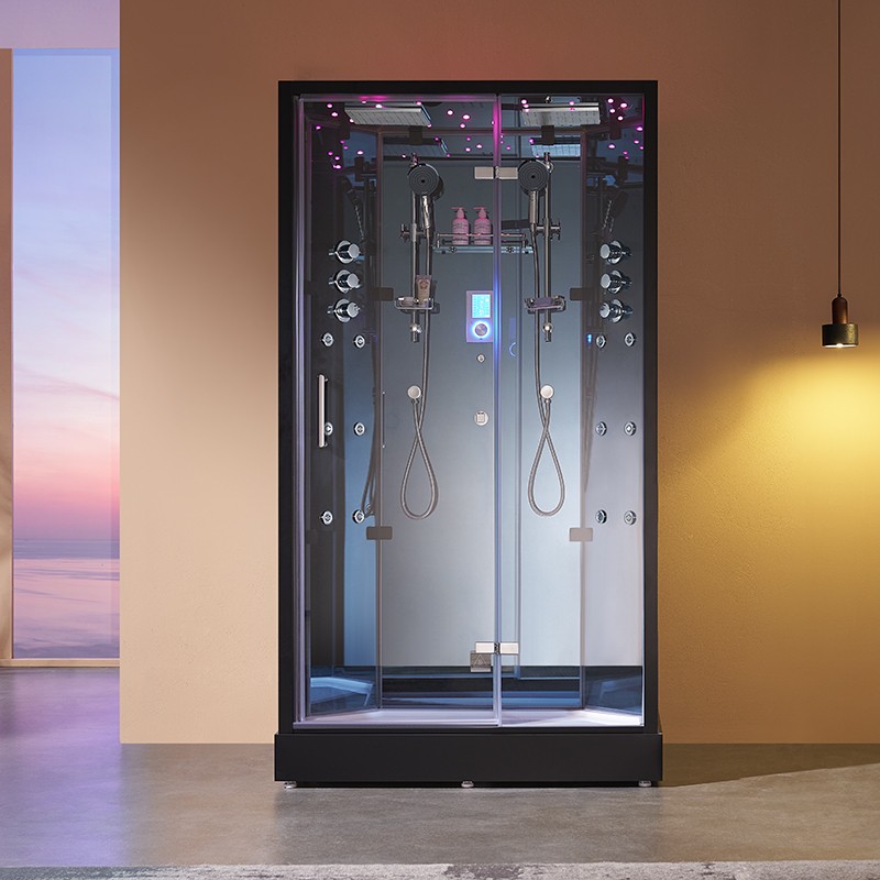 Cabine douche hammam 2 places XDUAL 120 MIROIR BLUE Archipel® - 120x80 cm