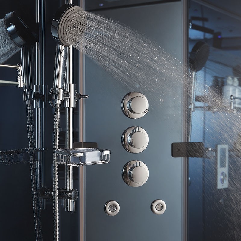 Cabine douche hammam 2 places XDUAL 120 MIROIR BLUE Archipel® - 120x80 cm