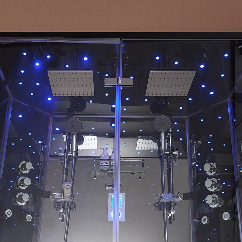 Cabine douche hammam 2 places XDUAL 140 MIRROR Archipel® - 140x90 cm