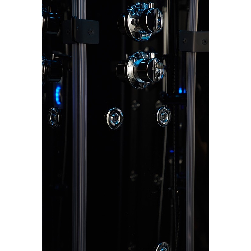 Cabine douche hammam 2 places XDUAL 140 BLACK Archipel® - 140x90 cm