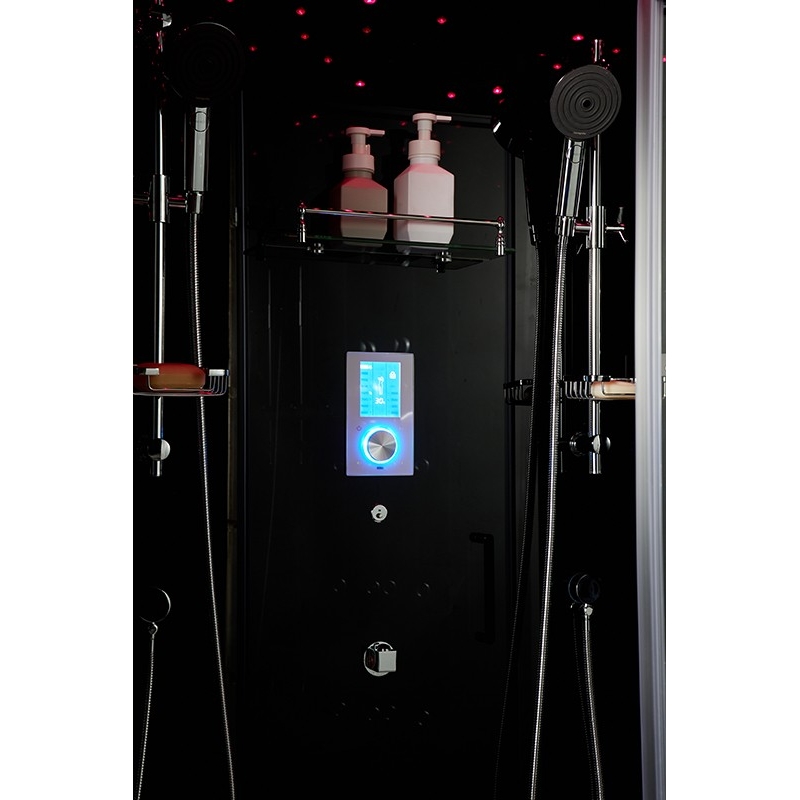 Cabine douche hammam 2 places XDUAL 140 BLACK Archipel® - 140x90 cm