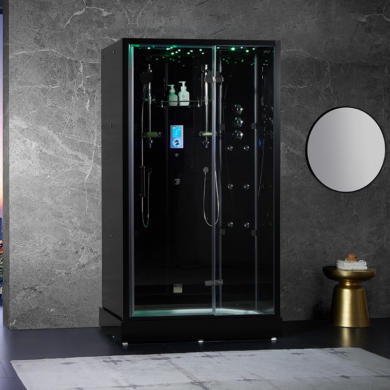 Cabine douche hammam 2 places XDUAL 120 BLACK Archipel® - 120x80 cm