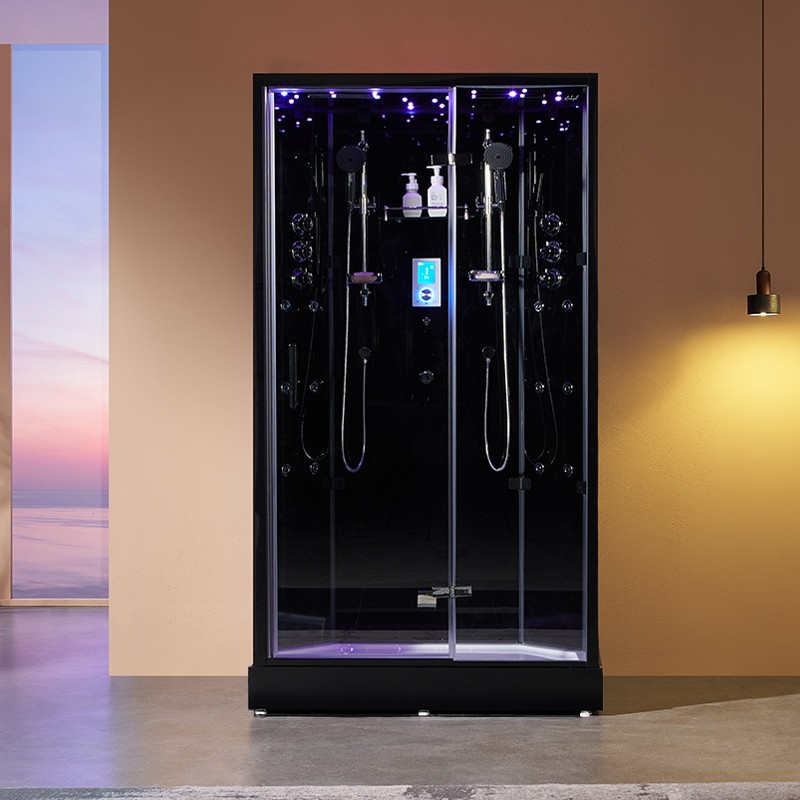 Cabine douche hammam 2 places XDUAL 120 BLACK Archipel® - 120x80 cm