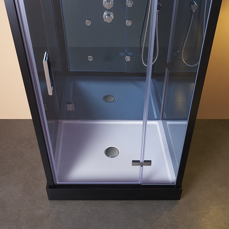 Cabine douche hammam 1 place X-ONE MIROIR BLEU Archipel® - 100x90 cm