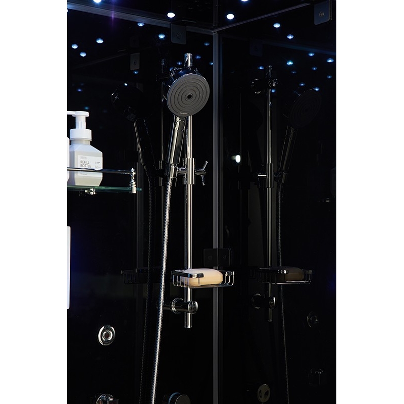 Cabine douche hammam X-ONE 100 BLACK Archipel® - 100x90 cm