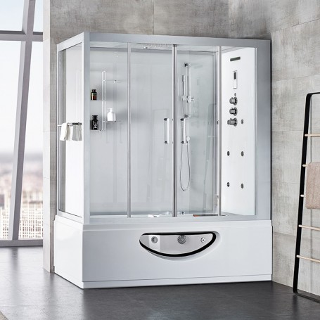 Combi Balneo douche Hammam CBH PUR WHITE Archipel® 179x97 - DROITE