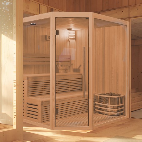 Sauna d'angle Boreal® Baltik 160 - 3/4 places - 160x160x210 cm