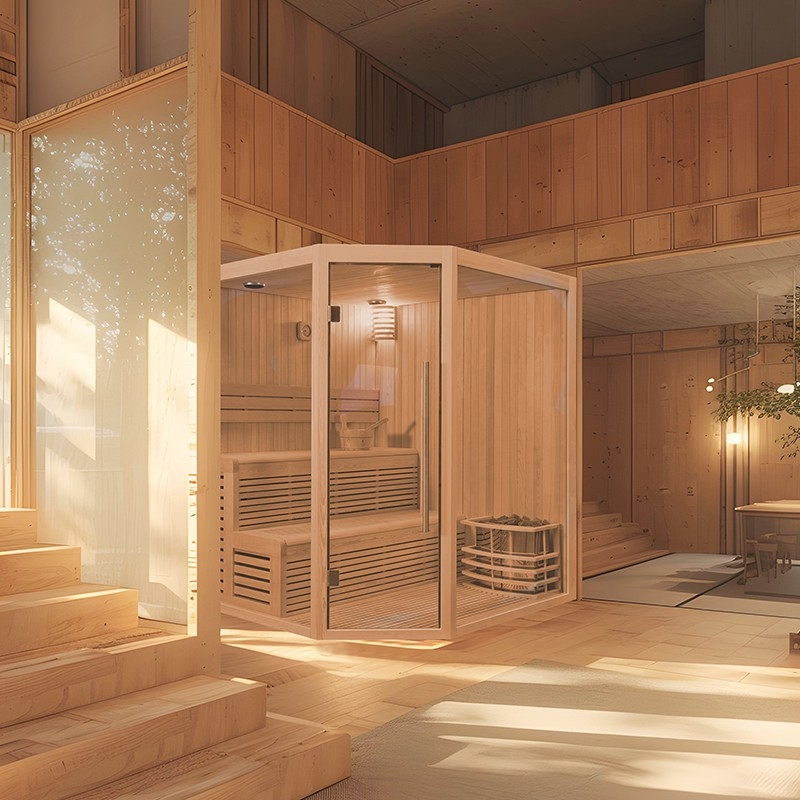 Sauna d'angle Boreal® Evasion Baltik 3/4 places - 160x160x210 cm