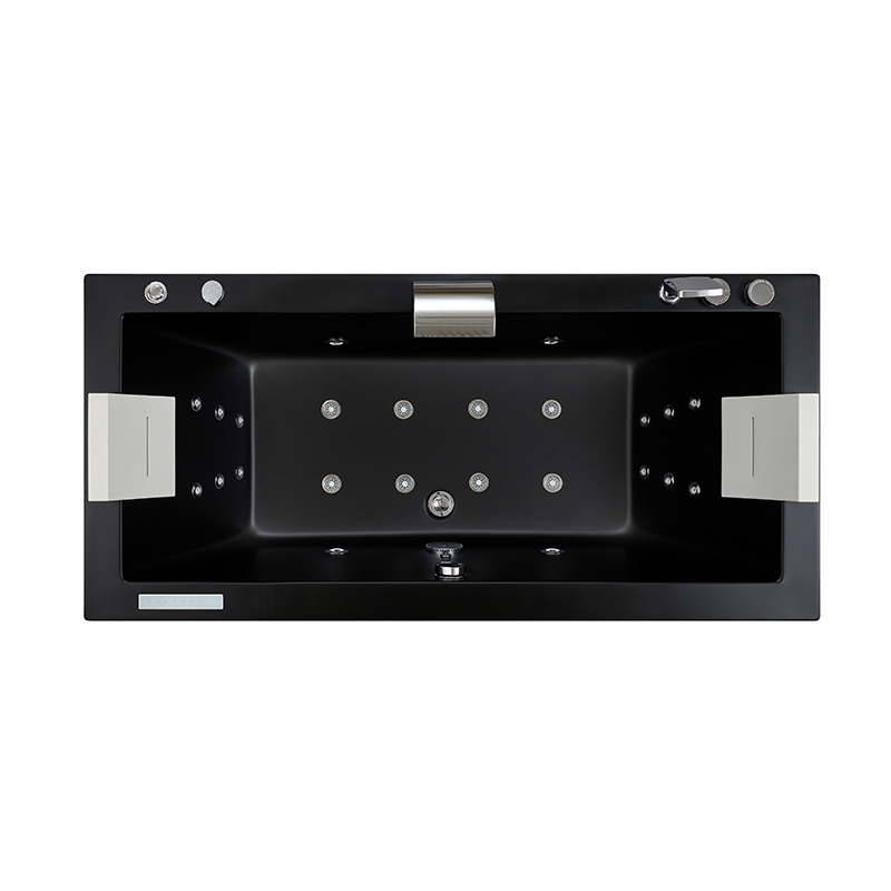 Baignoire balneo EDEN 170 BLACK MAT 1 à 2 places ARCHIPEL® 170x80