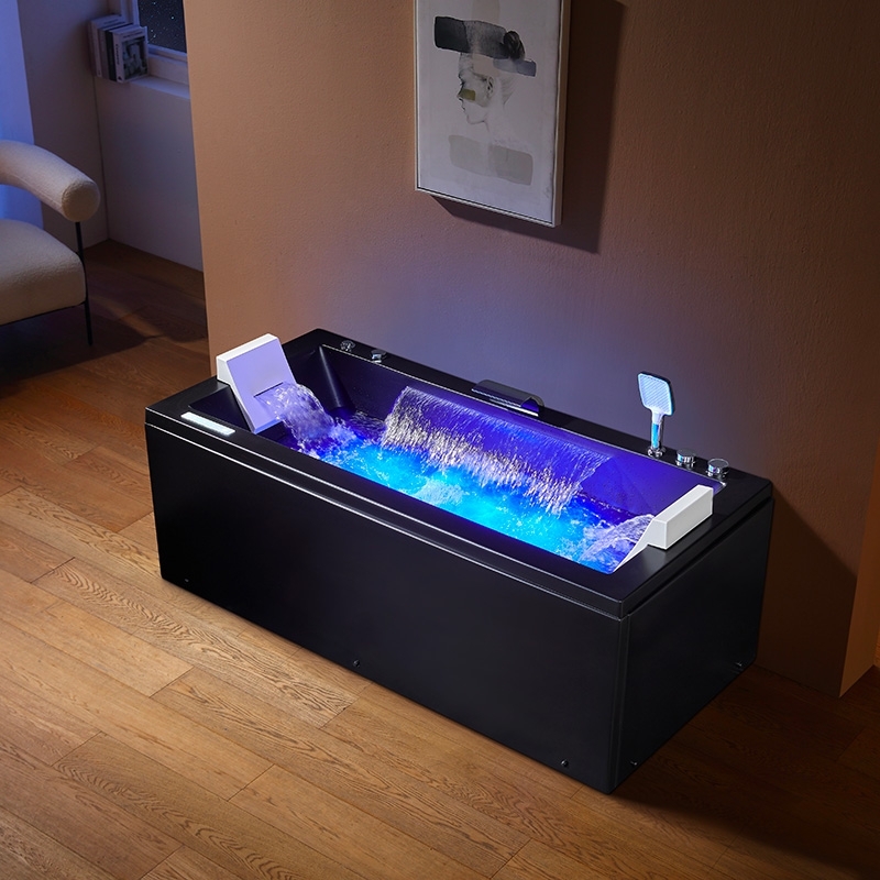 Baignoire balneo EDEN 170 BLACK MAT 1 à 2 places ARCHIPEL® 170x80