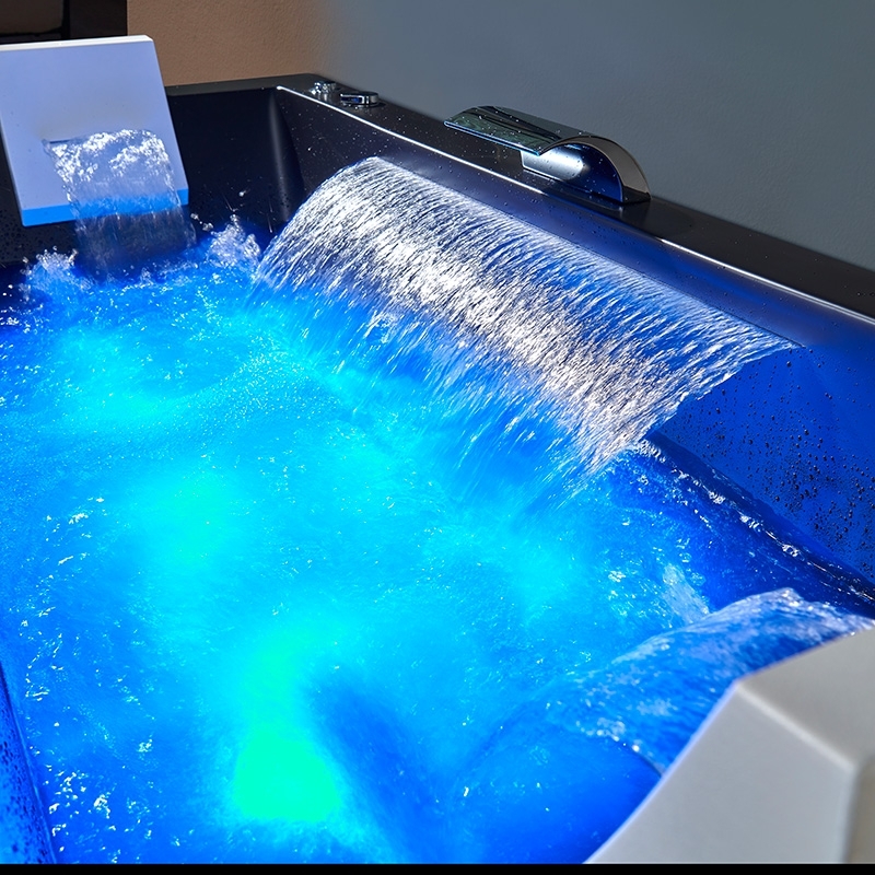 Baignoire balneo EDEN 170 BLACK MAT 1 à 2 places ARCHIPEL® 170x80