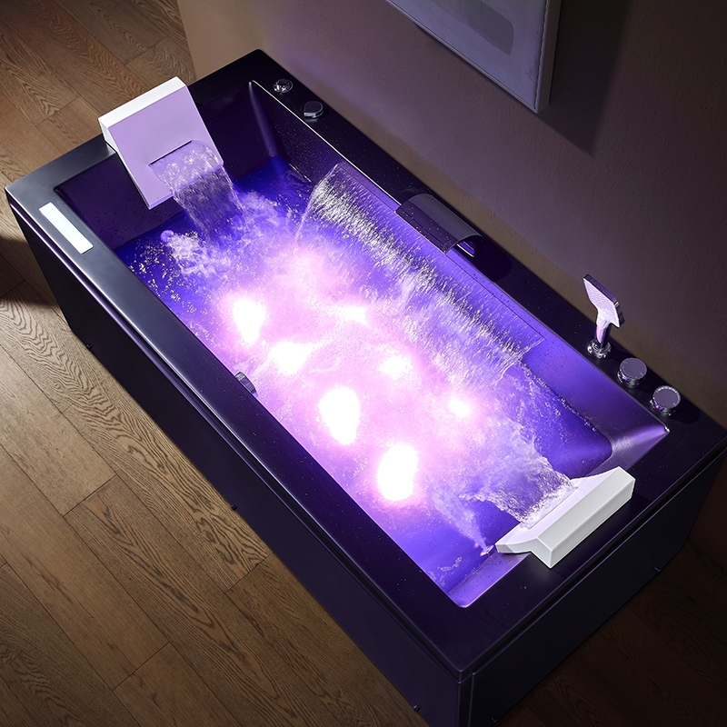 Baignoire balneo EDEN 170 BLACK MAT 1 à 2 places ARCHIPEL® 170x80