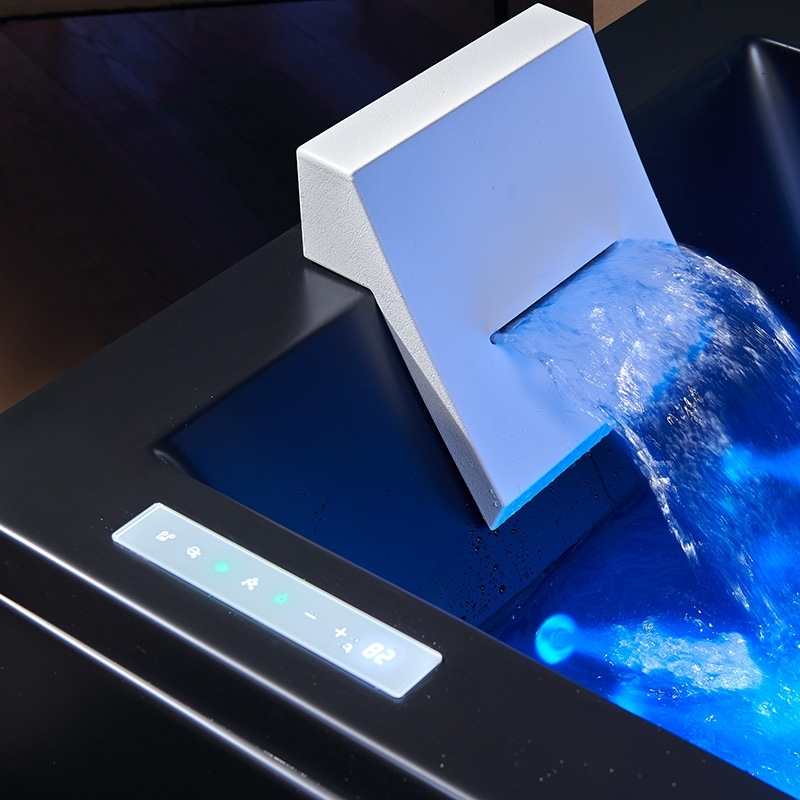 Baignoire balneo EDEN 180 BLACK MAT 1 à 2 places ARCHIPEL® 180x80