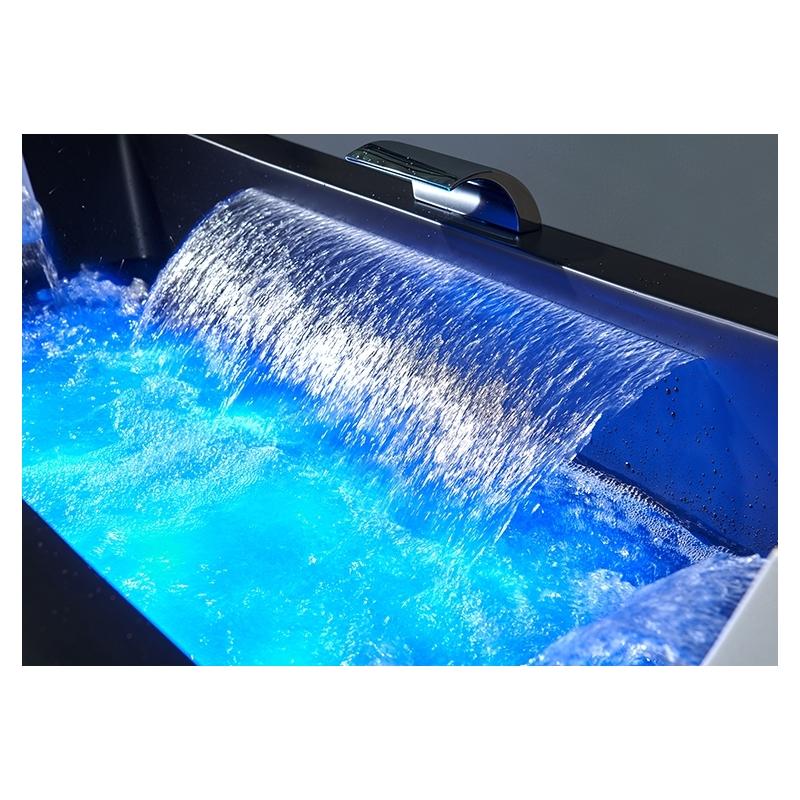 Baignoire balneo EDEN 180 BLACK MAT 1 à 2 places ARCHIPEL® 180x80