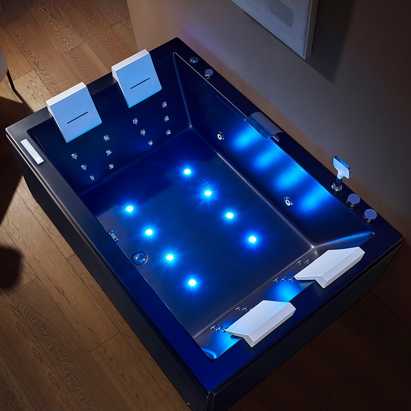 Baignoire balneo EDEN DUO BLACK MAT 180 2 à 4 places ARCHIPEL® 180x120