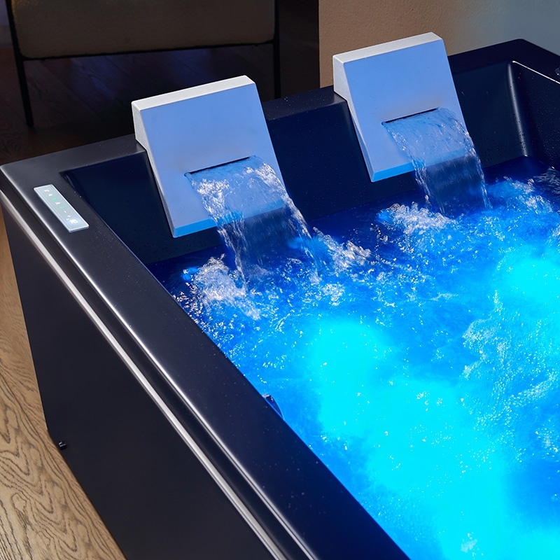Baignoire balneo EDEN DUO BLACK MAT 180 2 à 4 places ARCHIPEL® 180x120