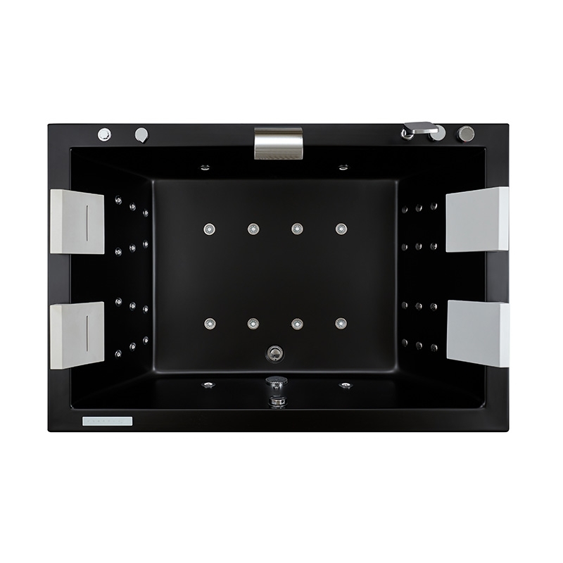 Baignoire balneo EDEN DUO BLACK MAT 180 2 à 4 places ARCHIPEL® 180x120
