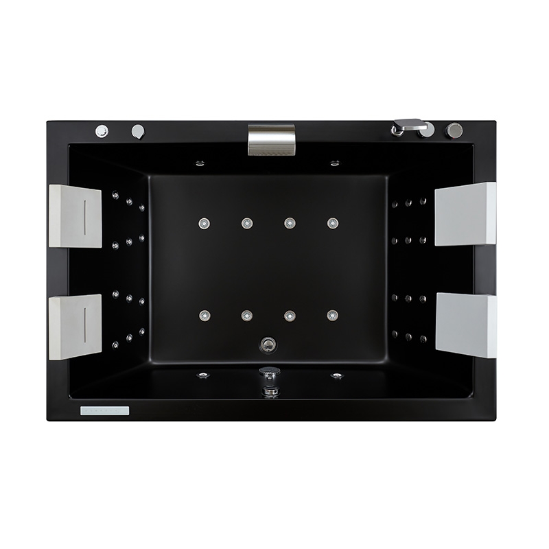 Baignoire balneo EDEN DUO BLACK MAT 180 2 à 4 places ARCHIPEL® 180x120