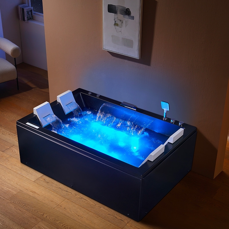 Baignoire balneo EDEN DUO BLACK MAT 180 2 à 4 places ARCHIPEL® 180x120