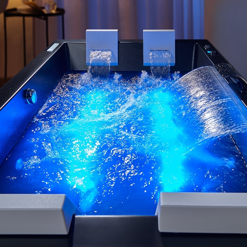 Baignoire balneo EDEN DUO BLACK MAT 180 2 à 4 places ARCHIPEL® 180x120