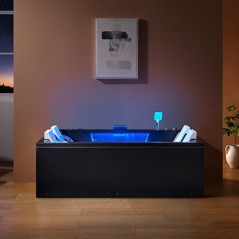 Baignoire balneo EDEN DUO BLACK MAT 180 2 à 4 places ARCHIPEL® 180x120