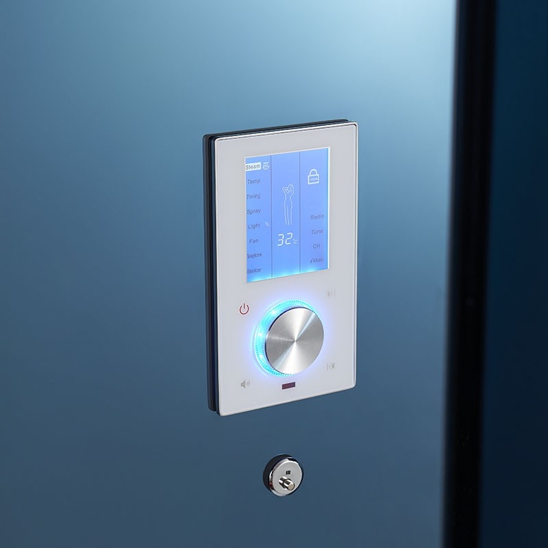 Cabine douche hammam 2 places XDUAL 140 MIROIR BLEU Archipel® - 140x90 cm