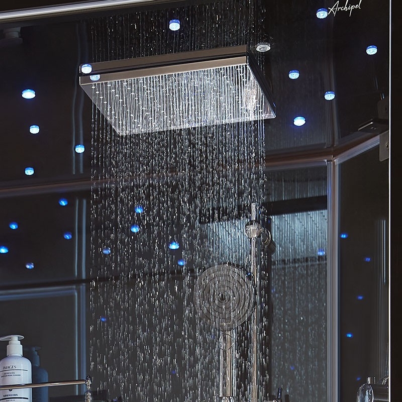 Cabine douche hammam 2 places XDUAL 140 MIROIR BLEU Archipel® - 140x90 cm