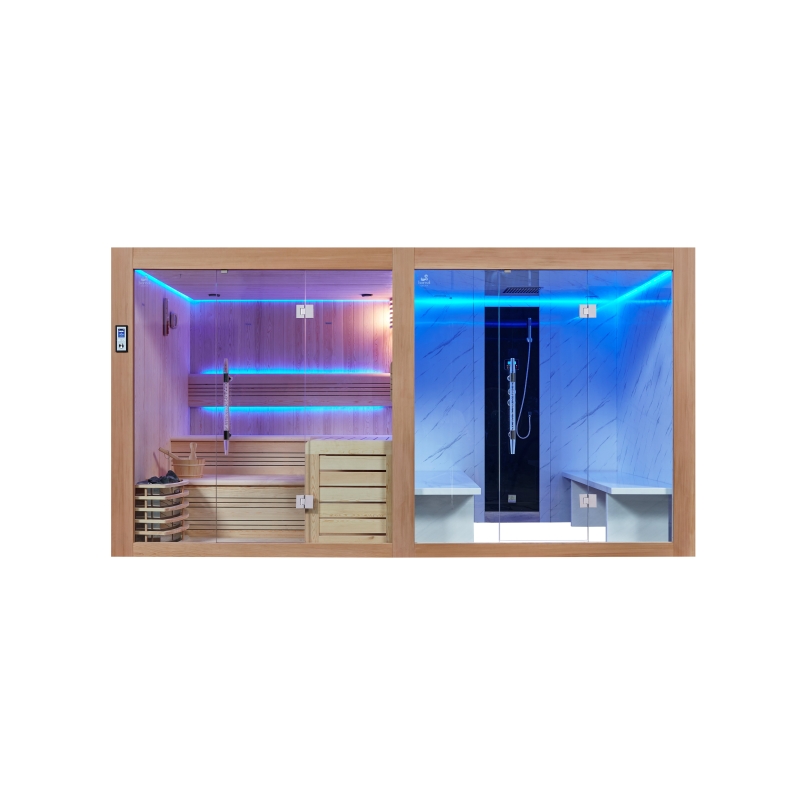 Combi Sauna Hammam BOREAL® SEQUOIA 4X2 mètres