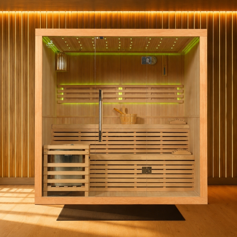 Sauna finlandais Nordica® Vapeur V56 (5 à 6 places) - 203 x 162 x H.200