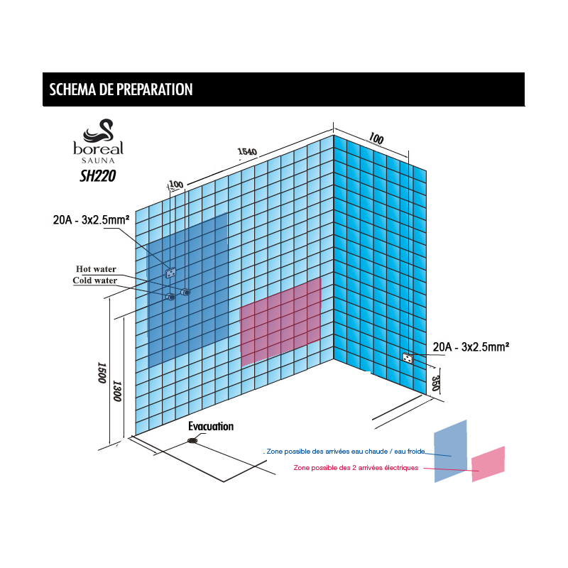 Combi Sauna Douche Hammam Boreal® SH220