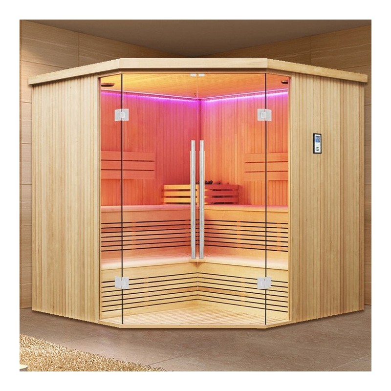 Sauna d'angle Boreal® Evasion Club PRO 214C - 5 à 7 places - 214 x 214 x 210